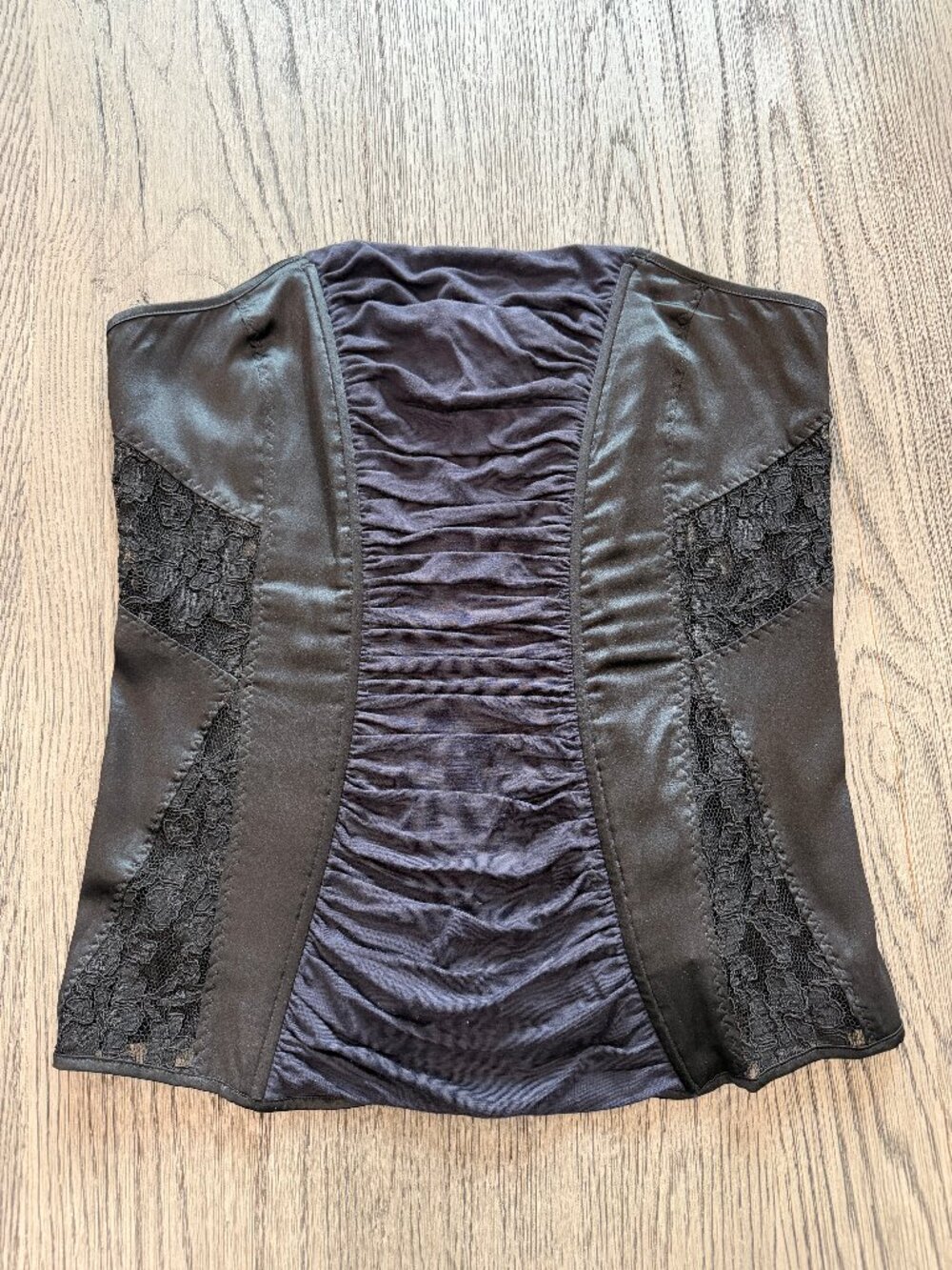 Marciano Vintage Black Silk Lace Women’s Corset Bustier Top Small